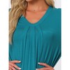 cheibear Women's Soft V-Neck Summer Pajama Lounge Dress with Pockets Nightgowns - 4 of 4