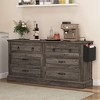 6 Dresser Drawers TV Stand Chest Of Drawer Closet Storage with Side Organizer Bag - 2 of 4