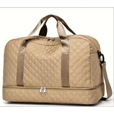 MaseiKar Three-dimensional Diamond Patterned Small Square Tote, Crossbody bag with Dry Wet Separation & Double-sided Pockets,