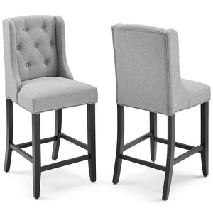 Modway Baronet Counter Bar Stool Upholstered Fabric Set of 2 - 1 of 4