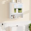 Wall Mounted Bathroom Storage Cabinet, 2-Tier over the Toilet Organizer, Waterproof Wooden Cabinet for Bathroom, Kitchen, Living Room - 3 of 4