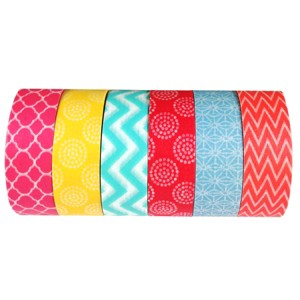 Wrapables Japanese Washi Masking Tape Collection, Premium Value Pack (Set of 6) - 1 of 4