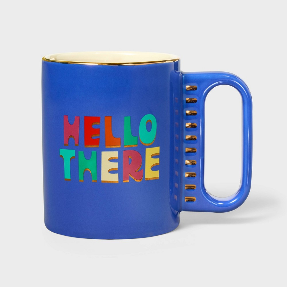 Hello There Stoneware Coffee Mug Blue - Tabitha Brown for Target: Microwave & Dishwasher Safe, 17oz, All Ages