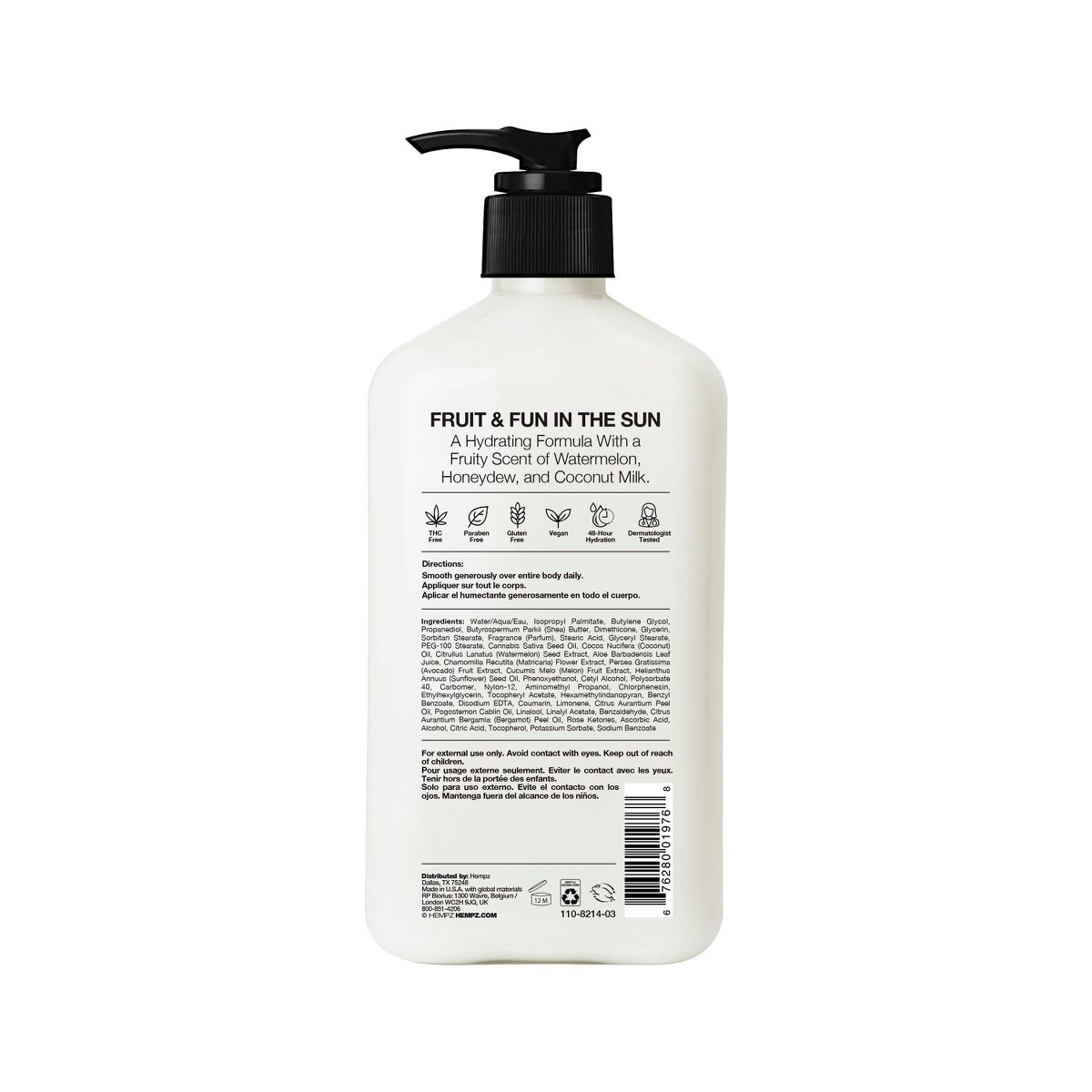 Hempz Moisturizing Body Lotion - Fresh Coconut & Watermelon - 17 fl oz - thumbnail 7