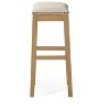 Maven Lane Alex Bar Stool In Aged Natural Finish With Wheat Fabric Upholstery - 3 of 4
