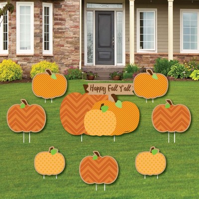 Big Dot of Happiness Pumpkin Patch - Yard Sign and Outdoor Lawn Decorations - Fall, Halloween or Thanksgiving Party Yard Signs - Set of 8