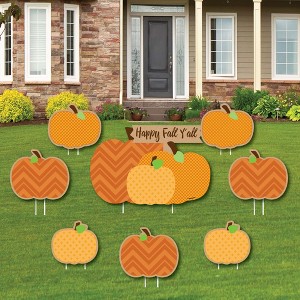 Big Dot of Happiness Pumpkin Patch - Yard Sign and Outdoor Lawn Decorations - Fall, Halloween or Thanksgiving Party Yard Signs - Set of 8 - 1 of 4