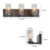 LNC Lapps 22-in 3-Lights Brown Wood Grain and Brushed Silver Farmhouse Vanity Lightss - 3 of 4