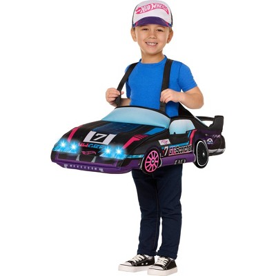 Hot Wheels Kids' Let's Race GT Scorcher Ride Along LED Light Up Costume Suits Black One Size
