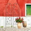 MAYEERTY 2 Pack Metal Garden Trellis 86.7 x 19.7 Inch Rustproof Climbing Plants Support Butterfly Deco Black Outdoor Flower - 2 of 4