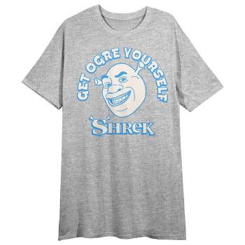 Shrek "Get Ogre Yourself" Women's Heather Gray Short Sleeve Sleep Shirt