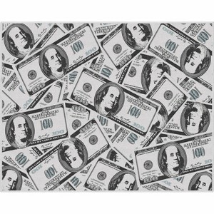 Well Woven Money Collection Hund Dollar Bill Stacked 2006 Version Green Area Rug - 1 of 4
