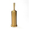 Home Mart Goods Stainless Steel Gold Toilet Brush Set with Holder - 16" Tall - 2 of 4