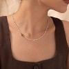 Gold Pearl Cross Necklace for Women, Dainty Christian Faith Jewelry Gift - 2 of 4
