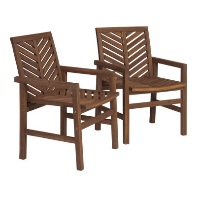 Sapphtopaz Outdoor Dining Chairs Set of 2 Modern Wood Patio Chairs with Arms for Patio, Poolside, Garden, Backyard