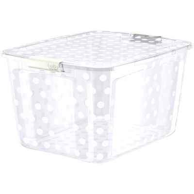 Bella Storage Solution 80qt Polka Dots Locking Lid Clear