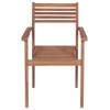 vidaXL Patio Chairs 2 pcs with Cream Cushions Solid Teak Wood - 4 of 4