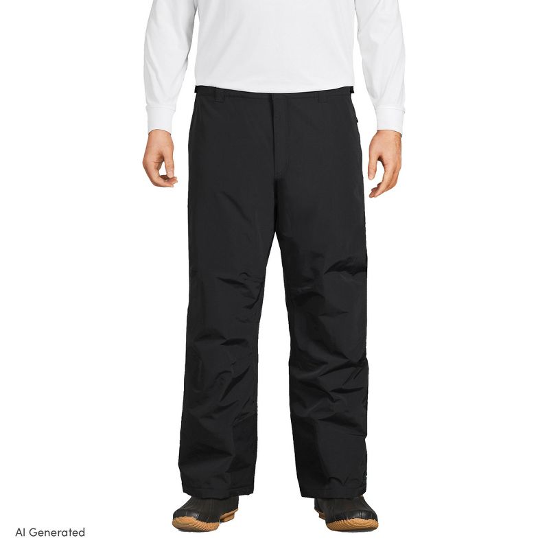 Lands' End Men's Big Squall Waterproof Insulated Snow Pants - 2X Big - Black