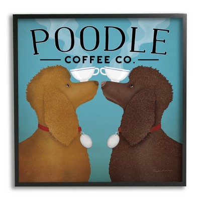 Stupell Industries Vintage Poodle Coffee Co Framed Giclee Art