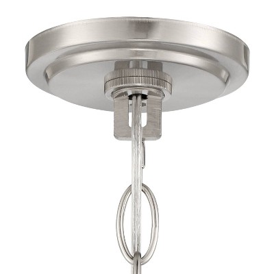 Sleek Brushed Nickel 4-Light Pendant with Frosted Glass Shade