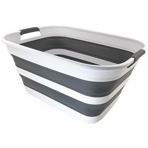 SAMMART 27L (7.1 Gallons) Collapsible Plastic Laundry Basket with Handles - 1 of 4