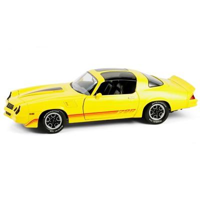 1980 Chevrolet Camaro Z28 with T-Tops Bright Yellow with Stripes 1/18 Diecast Model Car by Greenlight