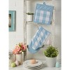 Design Imports  Buffalo Check Oven Mitt & Potholder Kitchen Set 2 Piece, Light Blue, Om 13X6", Ph 9X8" - 4 of 4
