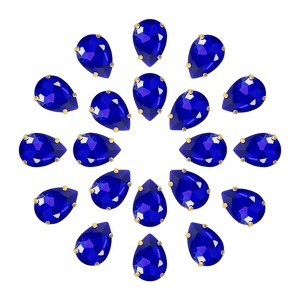 Unique Bargains Glass Craft Embellishments Flat Back Four Claws Teardrop Gems 20 Pcs - 1 of 4