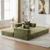 TinyHomie Folding Sofa Bed with Pillows, Convertible Chair Floor Couch and Sleeping Mattress, Foldable Memory Foam Sleeper, Green - 3 of 4