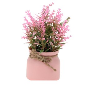 Unique Bargains Artificial Plants Lavender Plant in Pot Plastic 3.07"x3.07"x7.48" 1 Pc - 1 of 4
