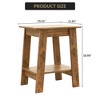 2-Tier Wood End Table,Small Side Table with Storage Shelf for Small Spaces, Bedroom, Entryway, Farmhouse - 4 of 4