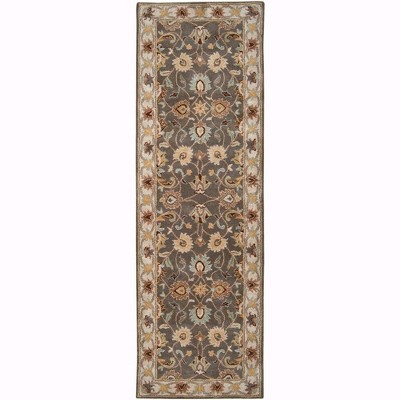 Mark & Day Paris 2'6"x8' Runner Tufted Indoor Area Rugs Khaki: Stain-Resistant Wool, Botanical Pattern, Traditional Style
