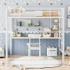 Twin Loft Bed with Large Desk & Storage Shelves, Heavy-Duty Metal Frame with Full Guardrail, Space-Saving Design - 3 of 4
