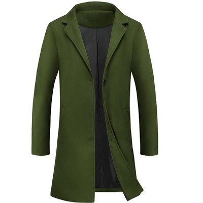 Lars Amadeus Men's Notched Lapel Single Breasted Formal Long Coat