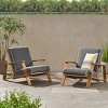 Christopher Knight Home Paloma Outdoor Acacia Wood Adirondack Design Club Chair with Cushion - 2 of 4