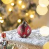 NAYSAYE Party Decoration and Accessories Glass Christmas Ball Ornament Set for Holiday Celebration, Red, 3"*3"*0.07" - 3 of 4