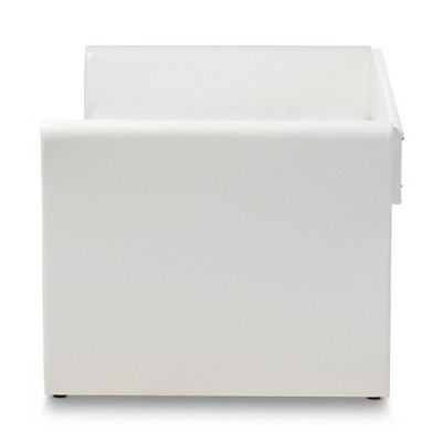 Twin Camino Contemporary White Faux Leather Daybed with Trundle