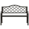 Gardenised Outdoor Garden Patio Steel Park Bench Lawn Decor with Cast Iron Back, Black Seating bench for Yard, Patio, Garden and Deck - 2 of 4