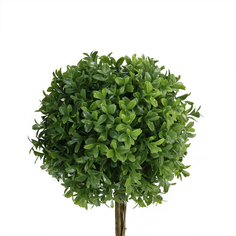 Northlight 17" Round Boxwood Topiary Artificial Potted Tree - Green/Gray, 2 of 5