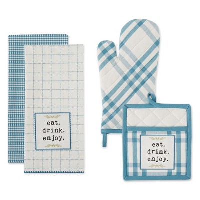 Design Imports Storm Blue Home Sweet Farmhouse Kitchen Set/4