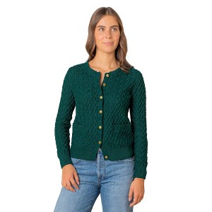 Hope & Henry Women's Organic Herringbone Stitch Cardigan Sweater, Adult - 1 of 4