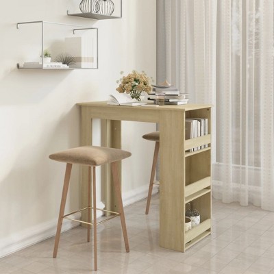 vidaXL Bar Table with Storage Rack Sonoma Oak 40.2 in.x19.7 in.x40.7 in. Engineered Wood