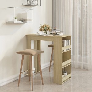 vidaXL Bar Table with Storage Rack Sonoma Oak 40.2 in.x19.7 in.x40.7 in. Engineered Wood - 1 of 4