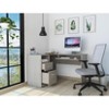 Lyngins L-Shaped Office Desk with CPU Storage,Computer Desk with 2 Drawers and 1 Shelf for Home Office,Company - 2 of 4