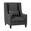 1pc Traditional Accent Chair with Pillow Nailhead Trim Dark Gray Polyester Upholstered Solid Wood Furniture Modern Living Room Chair - 3 of 4