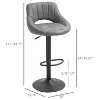 Gray Bar Stools Set of 2 Adjustable Swivel Height with Heavy Metal Base & Footrest - 2 of 4