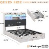 AMERLIFE LED Bed with 4 Storage Drawers, Bookcase Headboard and Charging Station - 3 of 4
