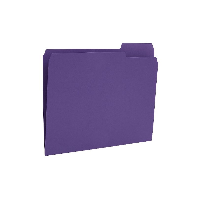 MyOfficeInnovations Colored Top-Tab File Folders 3 Tab Purple Letter Size 24/Pack MYO659790, 4 of 9