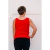 Women's Double Scoop Neck Solid Knit Tank - Multiples - 3 of 4