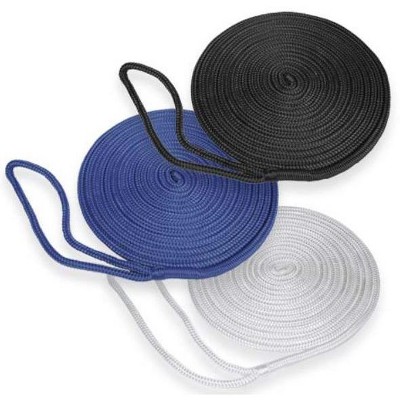 Taylor Made Double Braided Nylon Dock Line, 15 ft, 3/8 in, White, Model 11328.